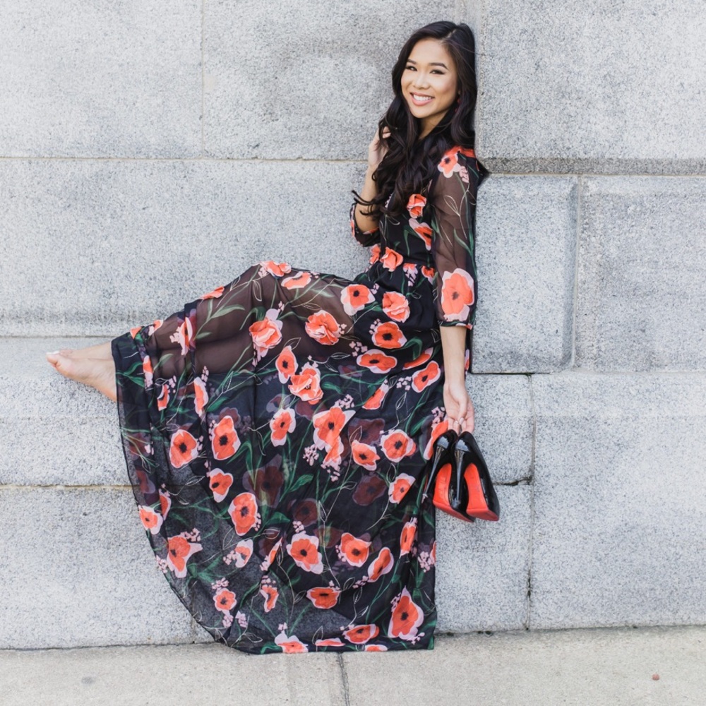 Poppy Dreams Maxi Dress (Sheer with Slip Dress Included) by VICI Dolls L’Atiste